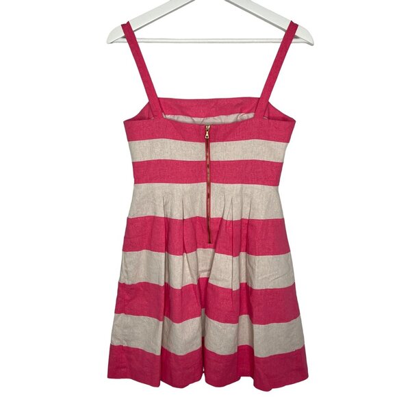 Loft Dress Womens 0 XS Sundress Pink White Striped Sleeveless Fit Flare Work - Picture 10 of 13